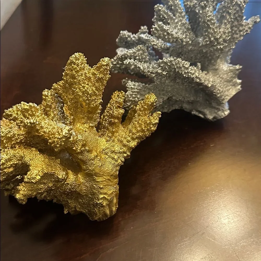 Pier 1 Ceramic Gold & Silver Coral Decorative Accents